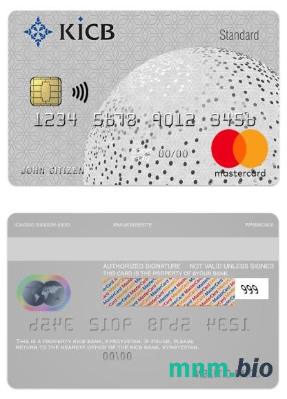 Kyrgyzstan KICB Bank standart przykład karty mastercard w formacie PSD
